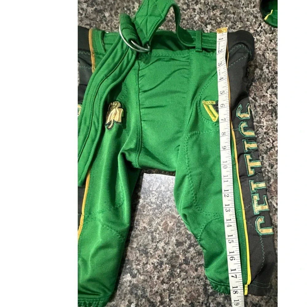 Unique Sports Apparel Kids Celtics Football Jersey and Padded Pants Set Green 29